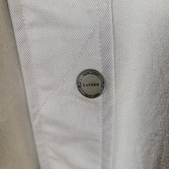 Lauren Ralph Lauren Women Utility Jacket High Neck Tan Button Front Casual Coat - Picture 10 of 13